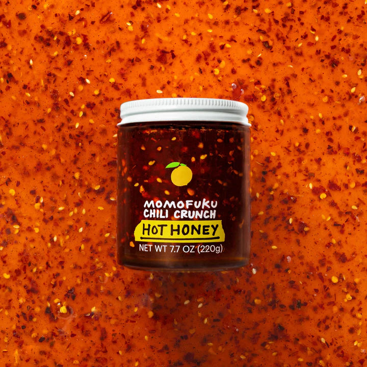 momofuku chili crunch hot honey. Distributed by Alpha Omega Imports