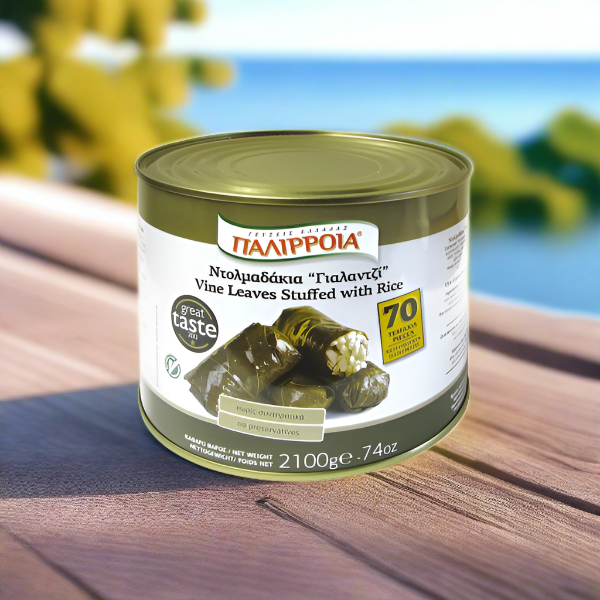 Palirria Authentic Hand-Rolled Stuffed Grape Leaves 4.63 Lb - A Delicious and Healthy Option Since 1957