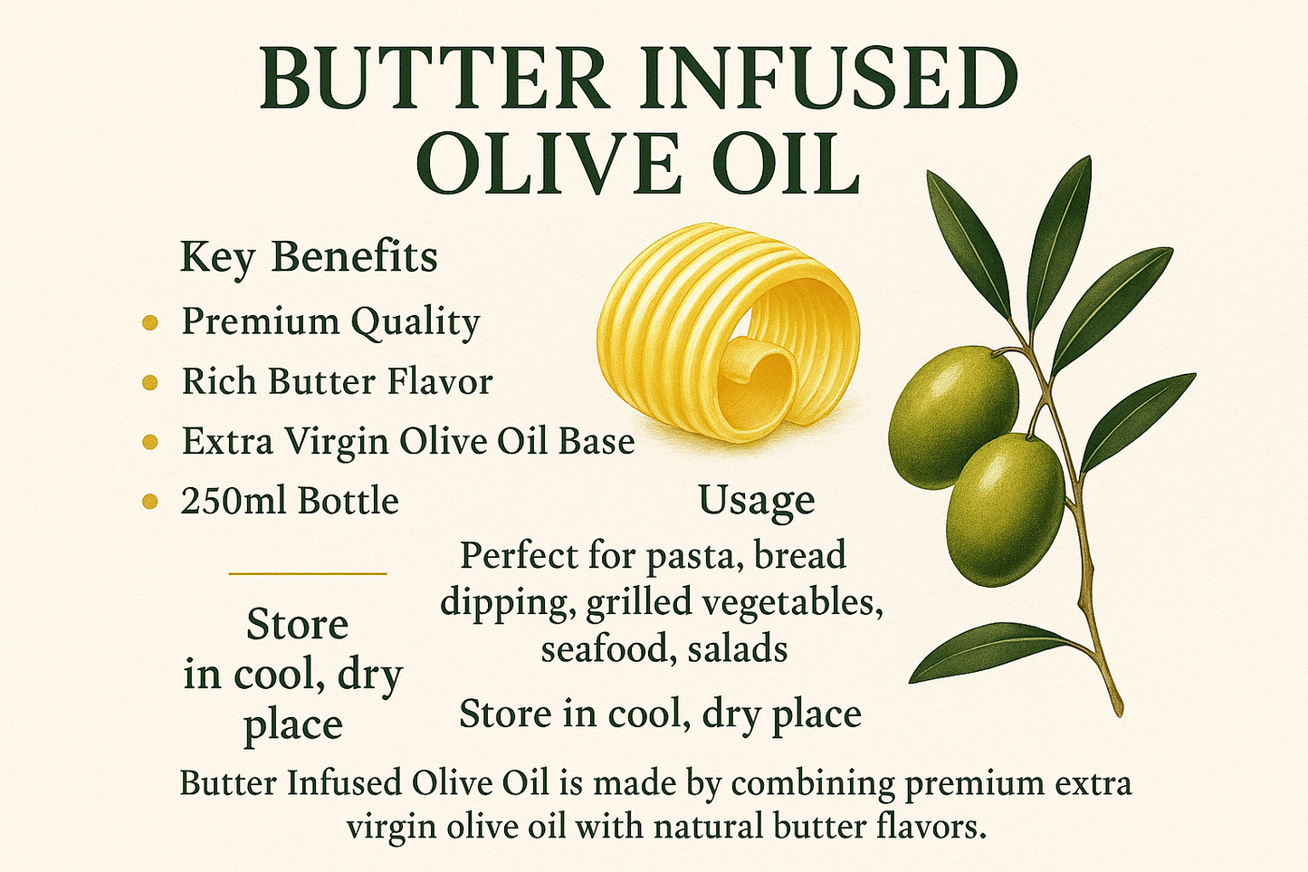 Butter-infused olive oil infographic