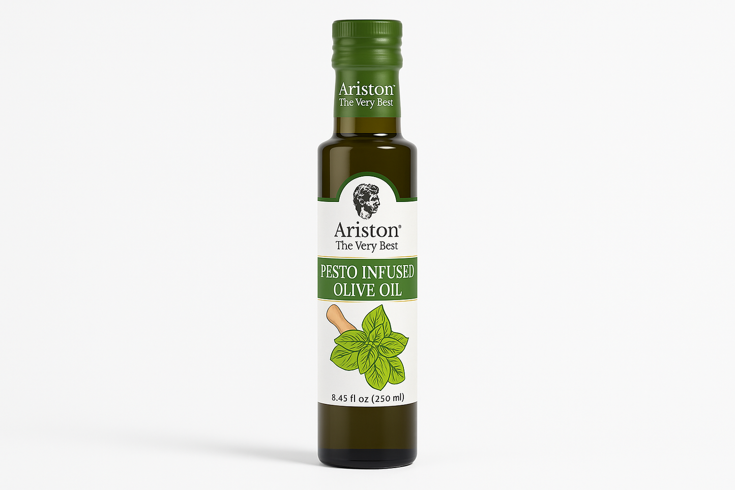 Clean Ariston pesto olive oil product shot