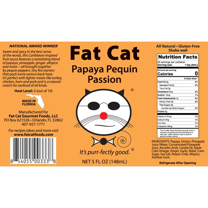 Fat Cat Papaya Pequin Passion β Savory Fruit Hot Sauce (5 oz.)