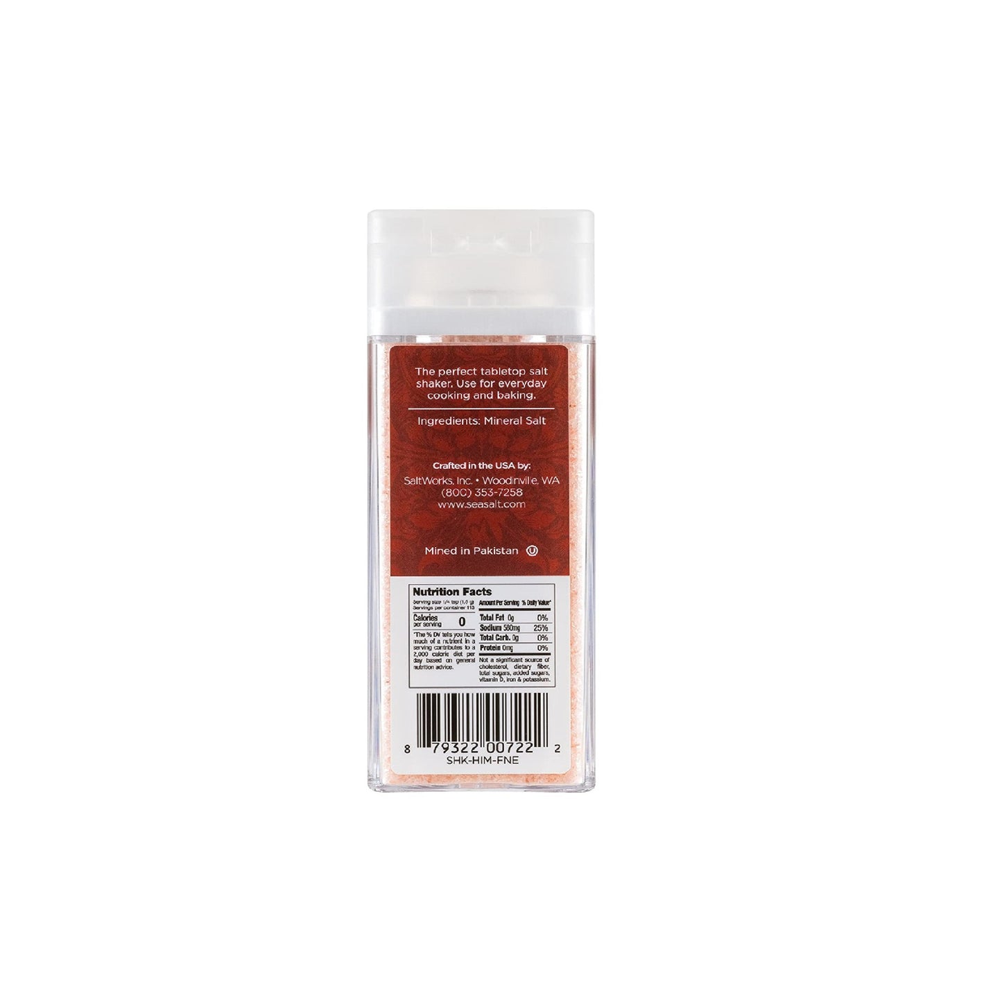Ancient Himalayan Pink Mineral Salt, Fine Grain - Boutique Glass Jar (6.5 oz). Distributed by Alpha Omega Imports