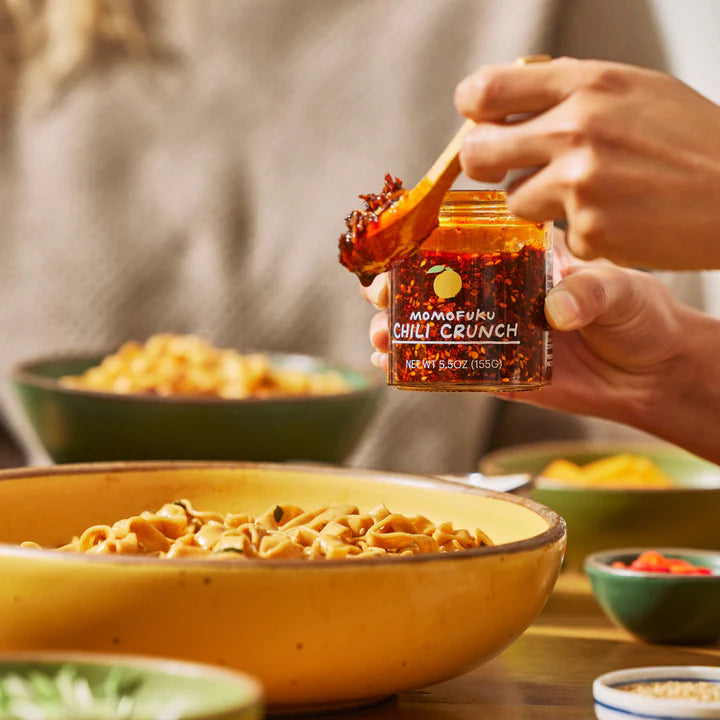 Momofuku Chili Crunch. Distributed by Alpha Omega Imports