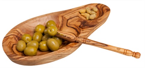 Olive Set of 2 ( 2 sections Serving Dish + Olive Pick)