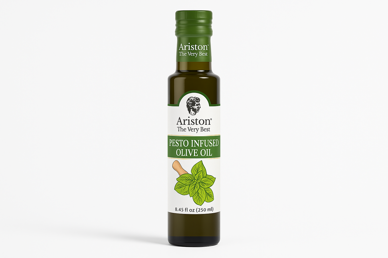 Clean Ariston pesto olive oil product shot