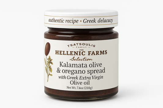 Clean Hellenic Farms olive spread product shot