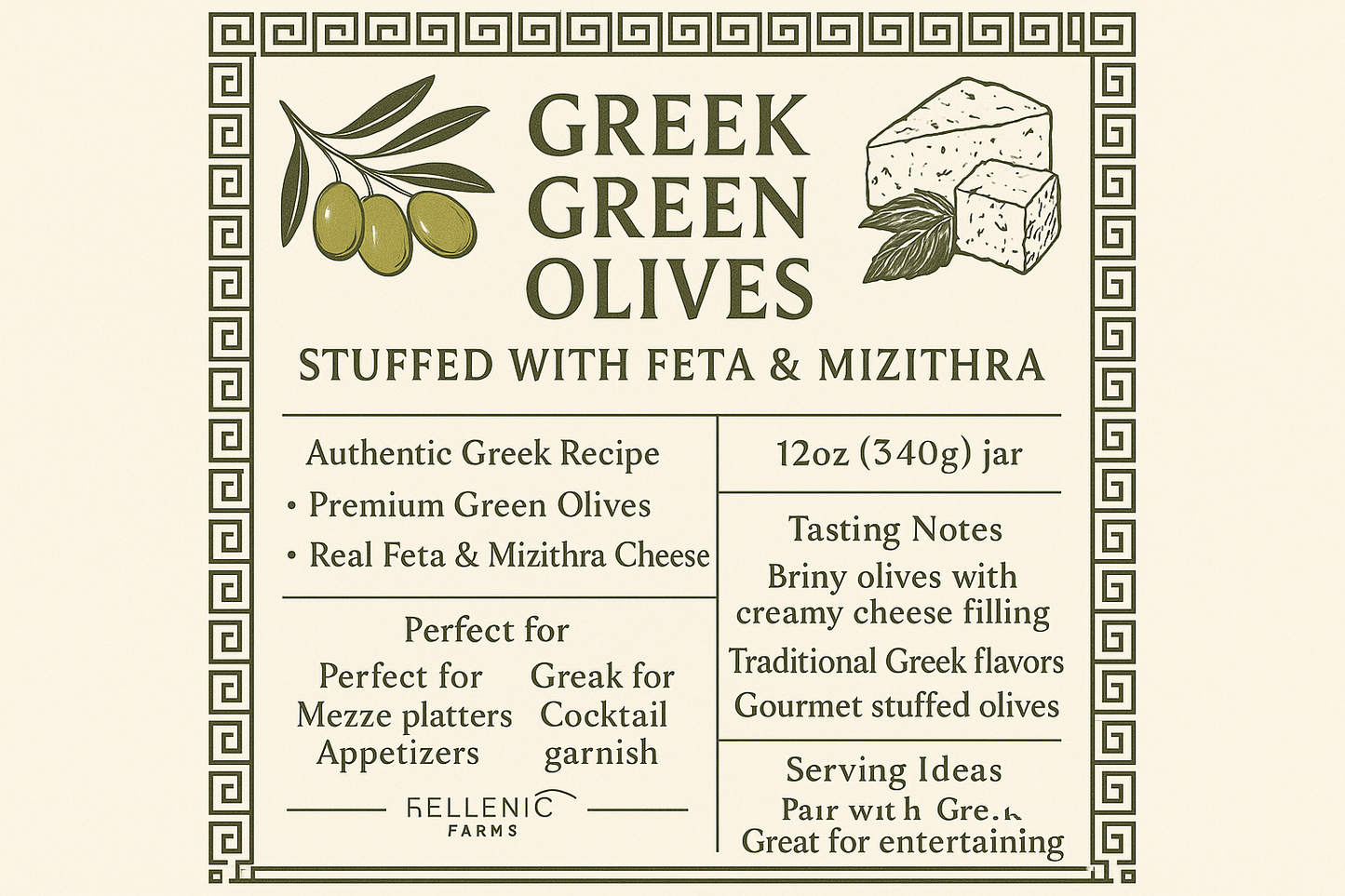 Greek stuffed olives infographic