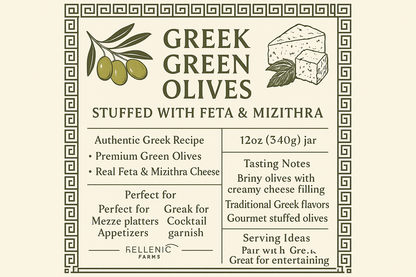 Greek stuffed olives infographic