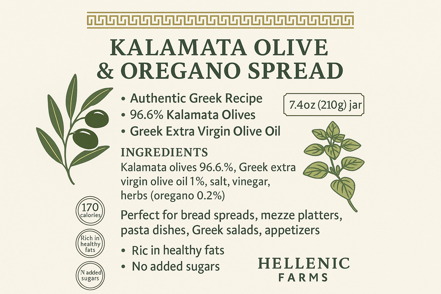 Kalamata olive spread infographic