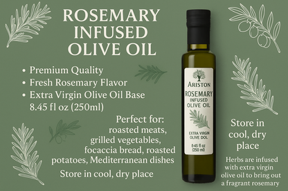 Rosemary-infused olive oil infographic