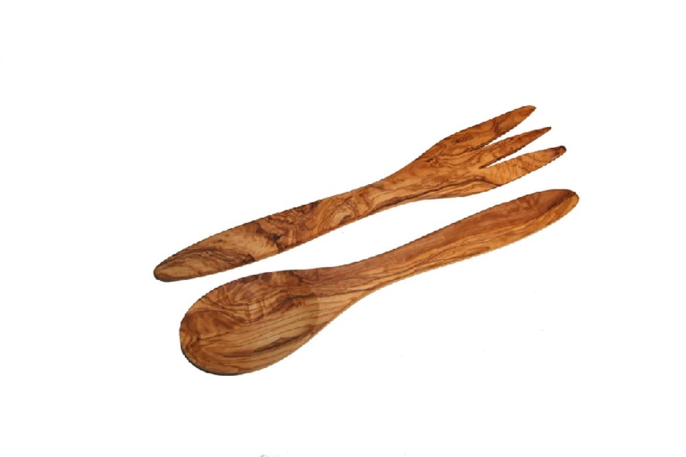 Olive Wood Salad Server. By Alpha Omega Imports