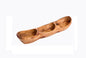 three sections rustic olive wood bowl. By Alpha Omega Imports